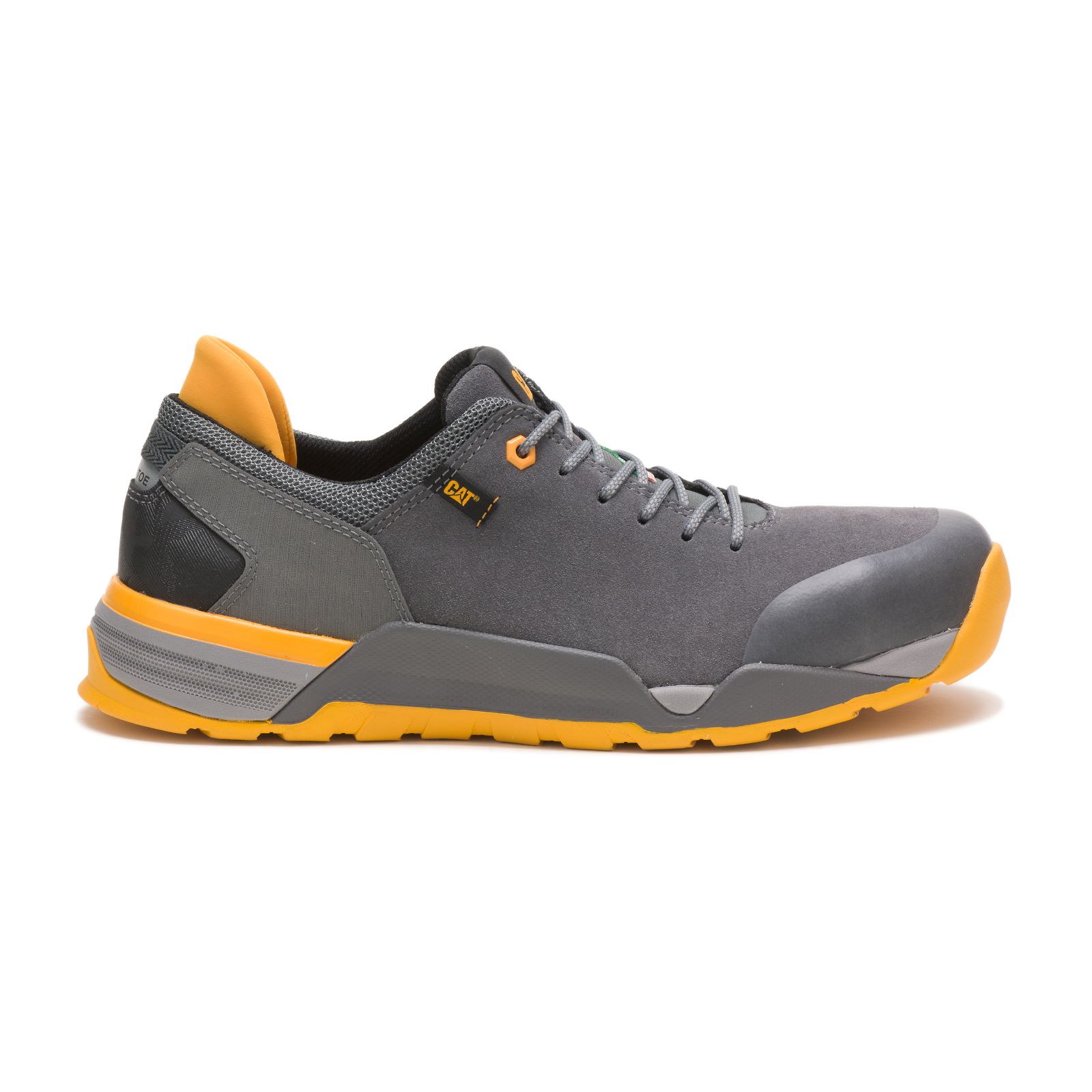 Caterpillar Men's Sprint Suede Alloy Toe Csa Work Shoes Grey/Orange CAT-93752